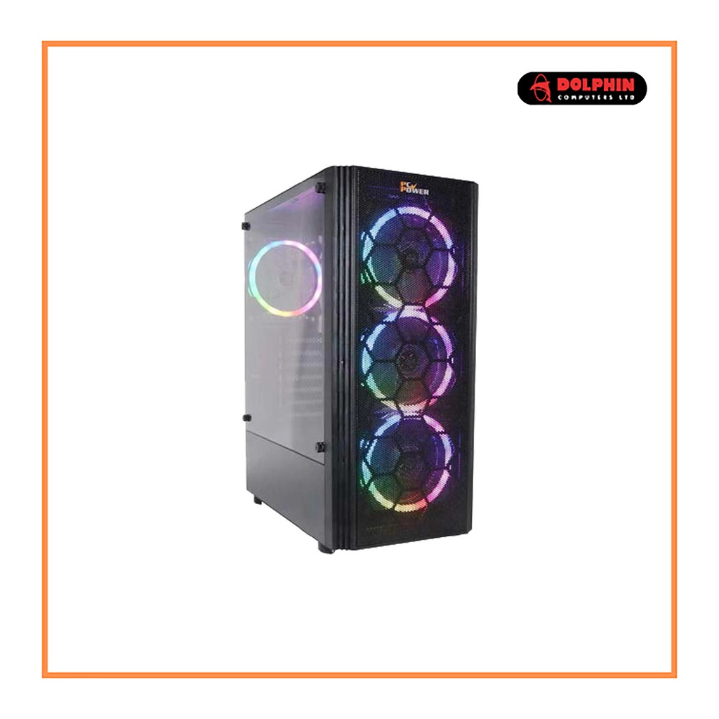 PC Power GC2302 ARGB Mid Tower ATX Gaming Casing (Black)