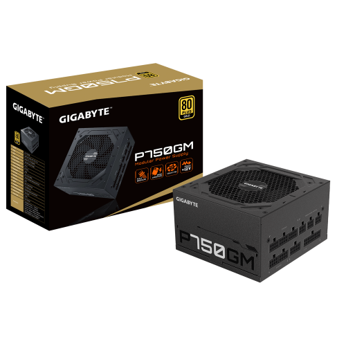 GIGABYTE GP-P750GM 750W Full Modular 80 Plus Gold Certified Power Supply (PSU)