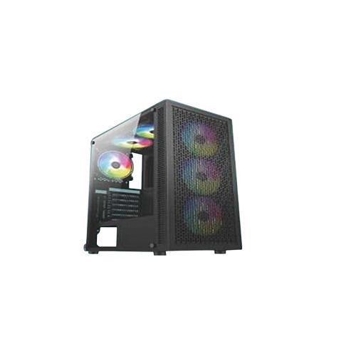 PC POWER DARK FLOW MESH ELITE GAMING CASING 4X ARBG FAN,PP-GS2406