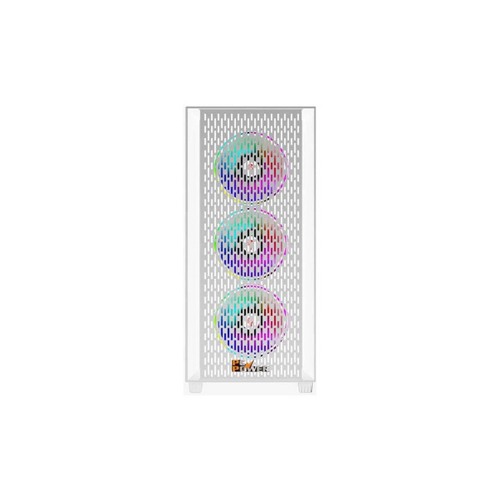 PC POWER  FLOW WHITE LITE MESH GAMING CASING 4X ARBG FAN,PP-GS2401 WH