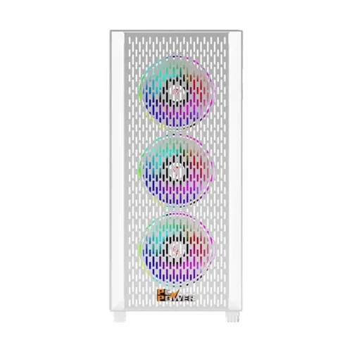 PC POWER GAMING CASING 4X RGB,FLOW WHITE MESH