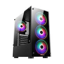 PC Power PP-GS2404 BK Crystal Glass Mid Tower Gaming Casing