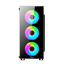 PC Power PP-GS2404 BK Crystal Glass Mid Tower Gaming Casing