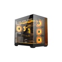 PC POWER DARK WOOD Case with 7 Pre-Installed Fans